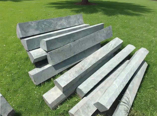 đá bó vỉa xanh rêu mài thô